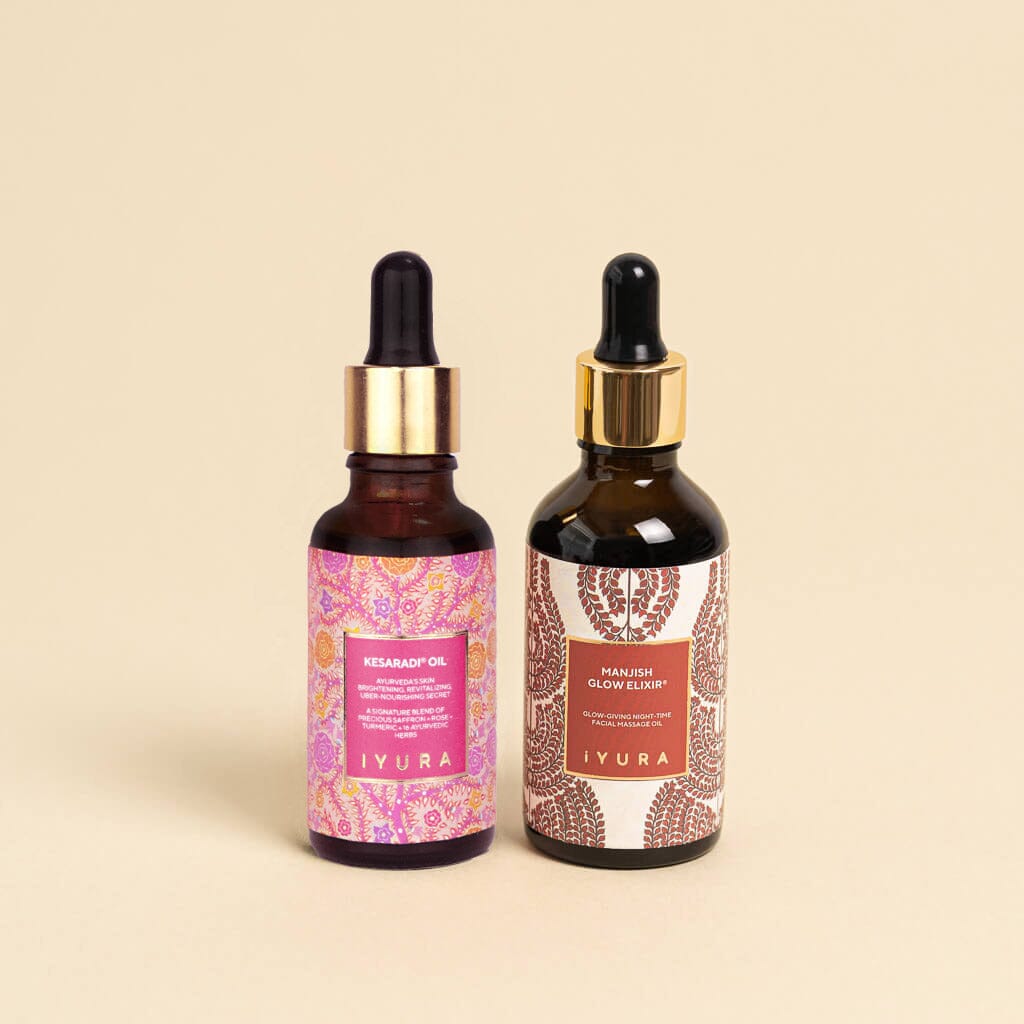 Duo de Óleos Faciais para o Dia e a Noite - O Melhor Hidratante para uma Pele Saudável - Conjunto Ayurvédico de Produtos Naturais para a Pele