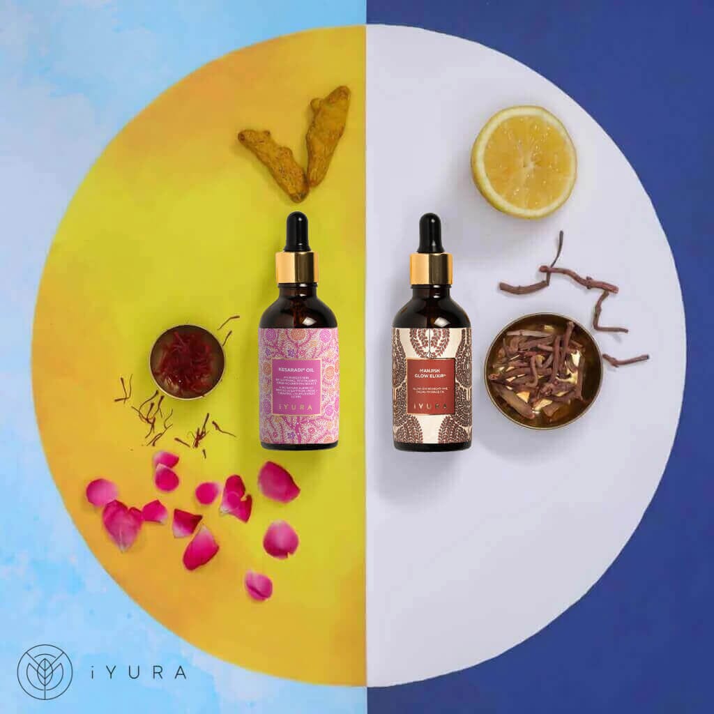 Duo de Óleos Faciais para o Dia e a Noite - O Melhor Hidratante para uma Pele Saudável - Conjunto Ayurvédico de Produtos Naturais para a Pele