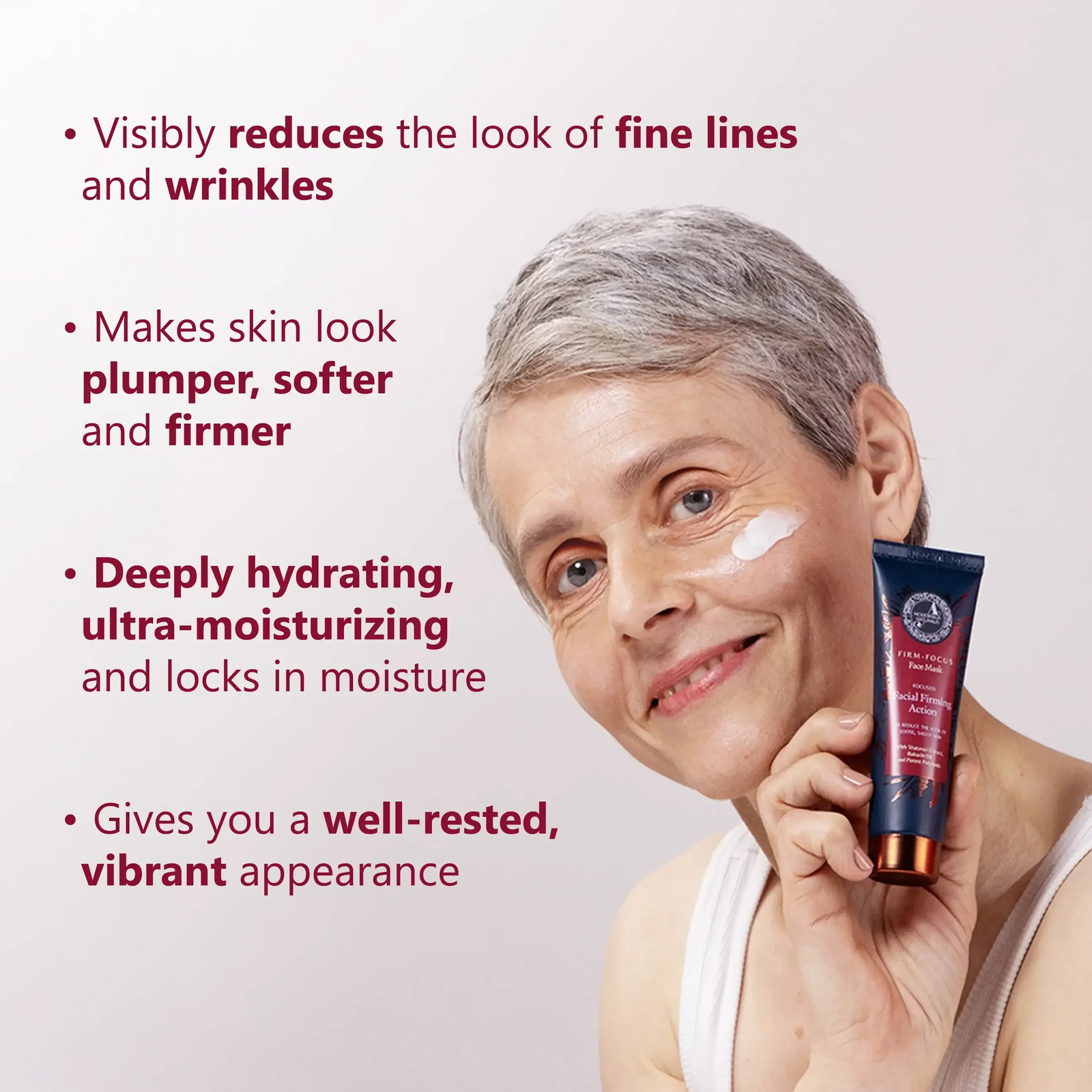 Firm-Focus Face Mask - Firms, Smooths, Hydrates, Loose, Saggy, Aging Skin - Focused Facial Firming Action with Shatavari, Bakuchi and Polylipids - Best Face Mask for Loose, Saggy Facial Skin - With Clinically Tested Ingredients Face Mask A Modernica Naturalis