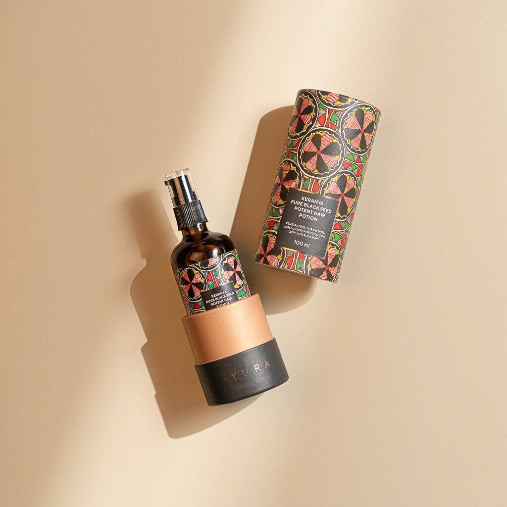 Keranya Pure Black Seed Loção Capilar Potente - Cabelo Mais Brilhante na Cabeça, Não no Pente