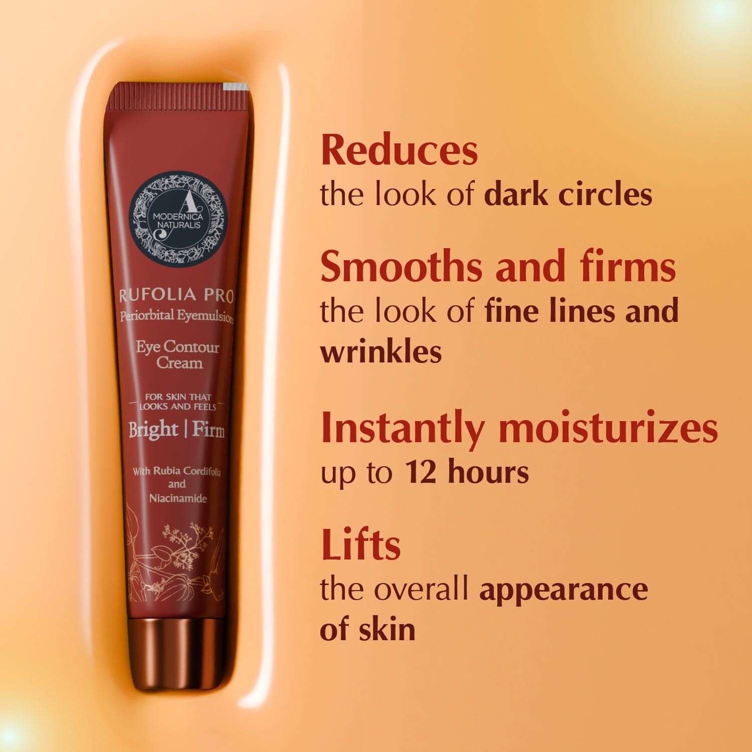 Rufolia PRO Periorbital Eyemulsion - Creme para o Contorno dos Olhos – Ilumina, Firma e Hidrata a Área dos Olhos – Nova Fórmula com Manjistha, Aloe vera, Lótus e Niacinamida – O Melhor Creme para a Área dos Olhos – Com Ingredientes Clinicamente Testados