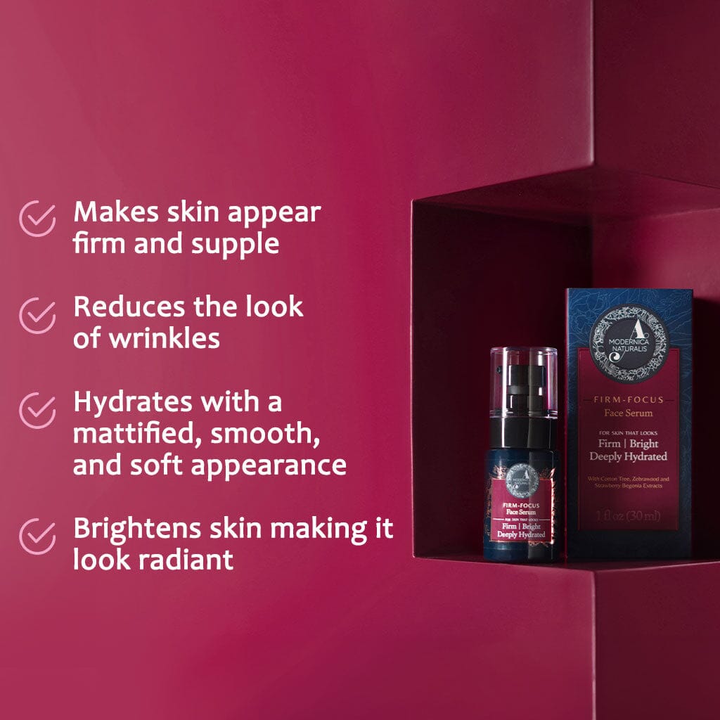 Firm-Focus Sérum Facial - Reafirma, Ilumina e Hidrata a Pele Envelhecida e Enrugada - Fórmula Reafirmante Concentrada com Algodoeiro, Zebrano e Begônia-morango - O Melhor Sérum Facial para Pele Facial Flácida e Caída