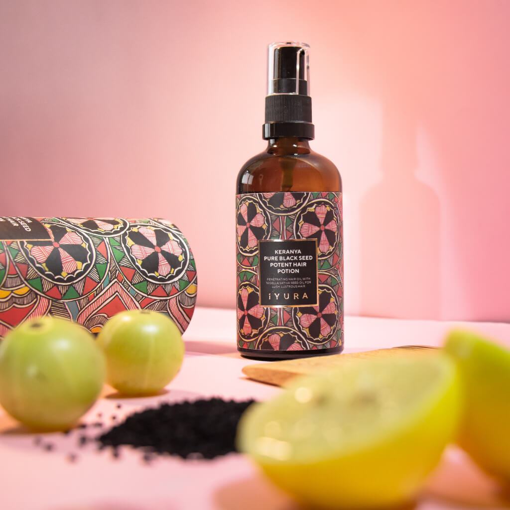 Keranya Pure Black Seed Loção Capilar Potente - Cabelo Mais Brilhante na Cabeça, Não no Pente