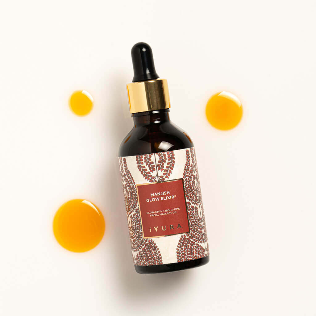 Manjish Glow Elixir Noturno  - Óleo Facial Noturno Ayurvédico - Hidratante Natural Para Uma Pele Saudável (Manjish Glow Elixir)