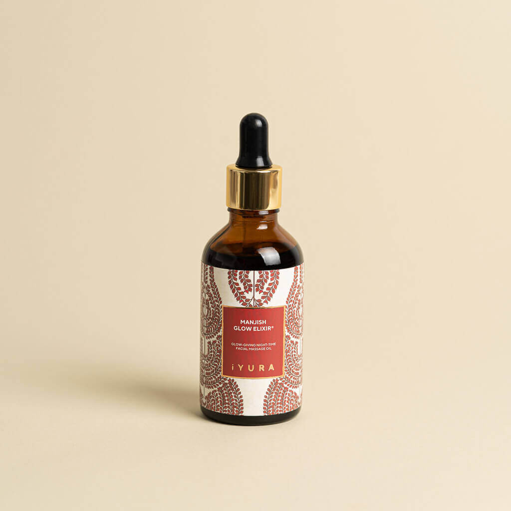 Manjish Glow Elixir Noturno  - Óleo Facial Noturno Ayurvédico - Hidratante Natural Para Uma Pele Saudável (Manjish Glow Elixir)