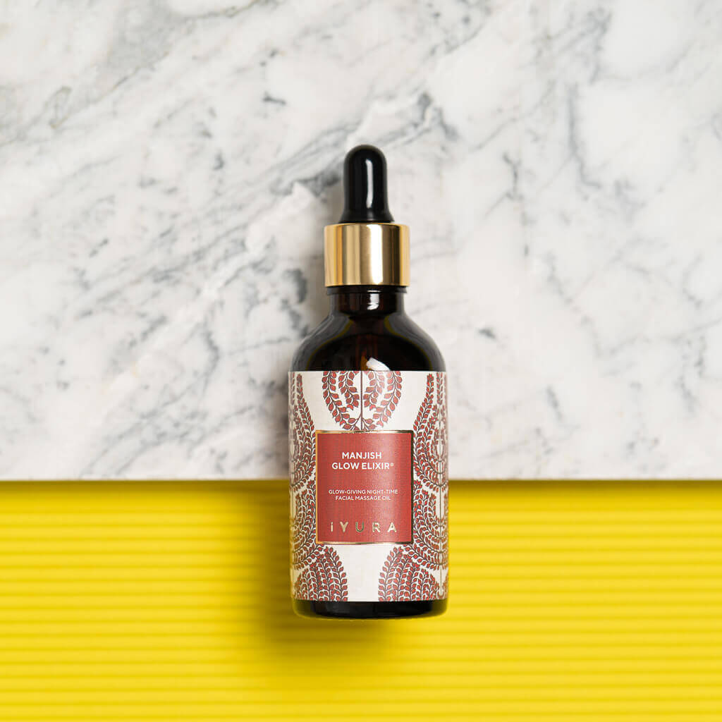 Manjish Glow Elixir Noturno  - Óleo Facial Noturno Ayurvédico - Hidratante Natural Para Uma Pele Saudável (Manjish Glow Elixir)