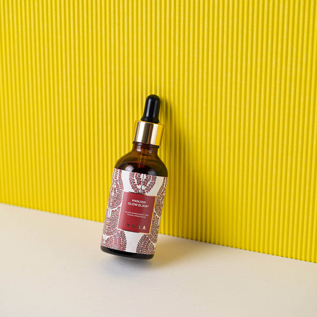 Manjish Glow Elixir Noturno  - Óleo Facial Noturno Ayurvédico - Hidratante Natural Para Uma Pele Saudável (Manjish Glow Elixir)